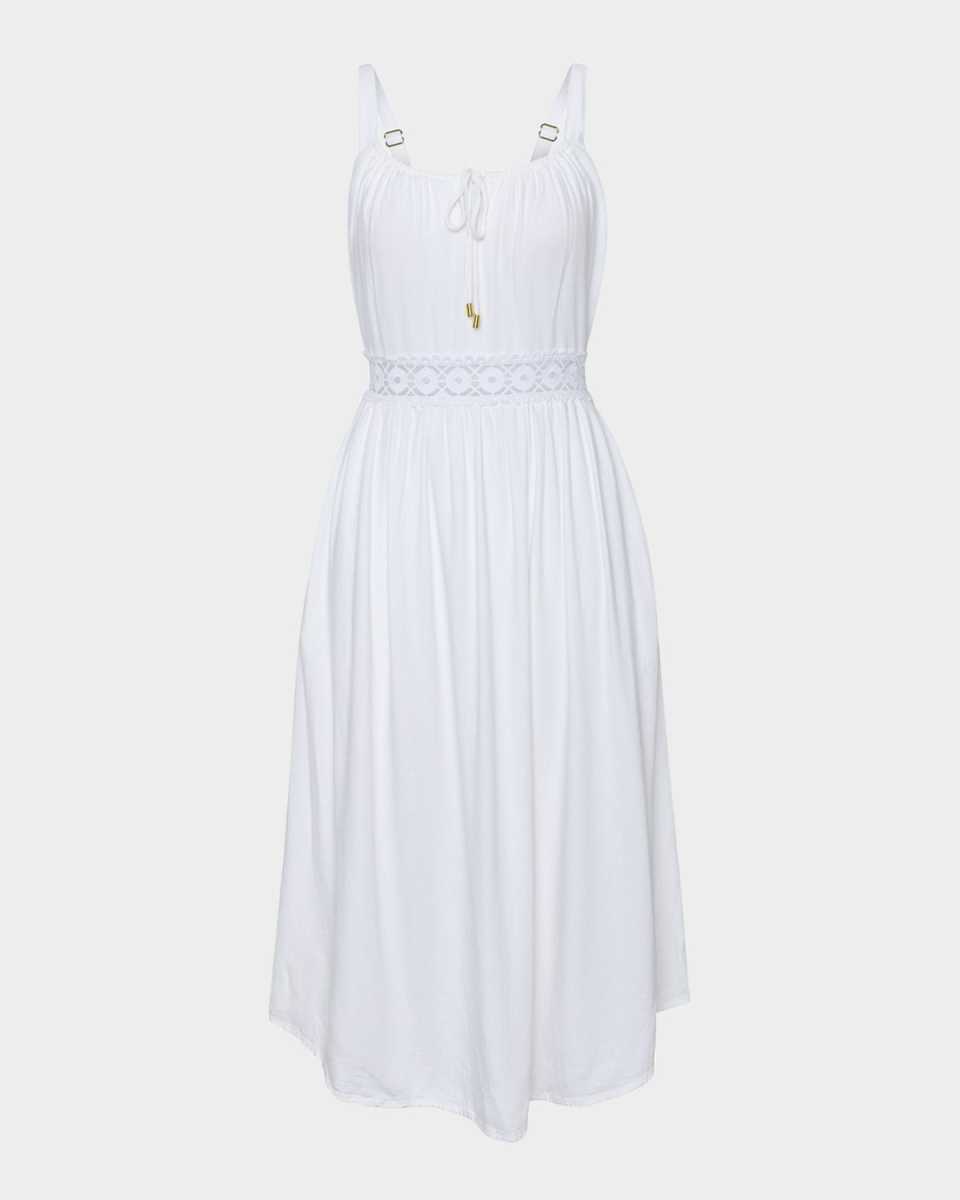 Lakeside Crochet-Trim Midi Dress